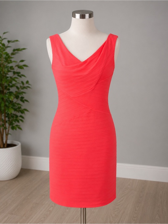 Guess Dresses & Skirts - Guess Coral-Pink Sleeveless V-Neck Bandage Mini Dress